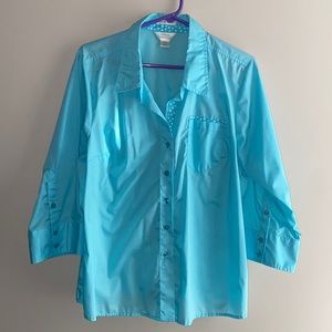 CJ Banks 3/4 sleeve women’s blouse - Size 1X Blue